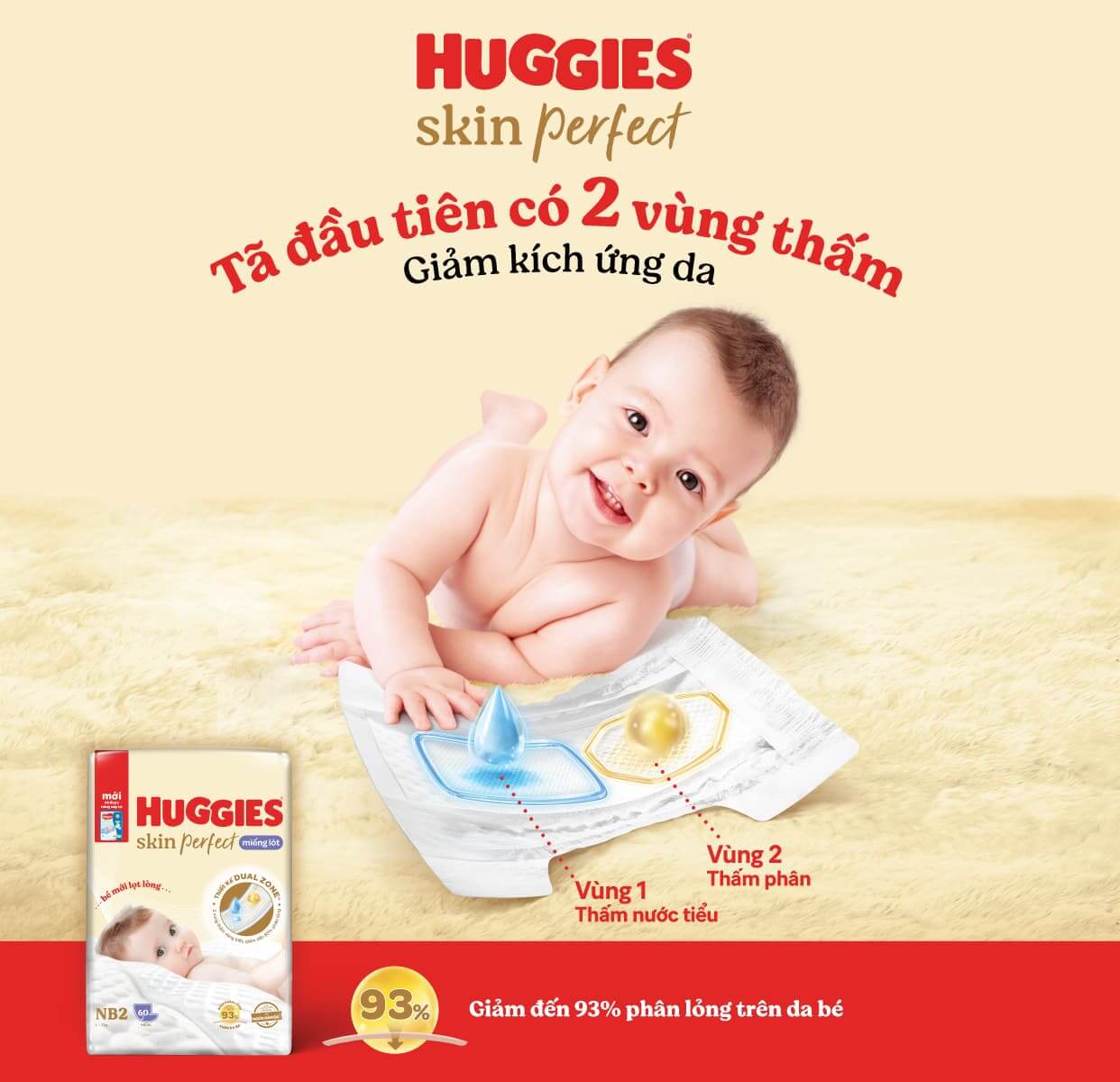 Miếng lót Huggies Skin Perfect NB2