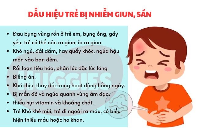 Dấu hiệu trẻ bị nhiễm giun sán