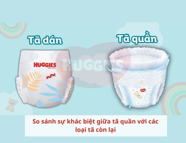 Sự khác nhau giữa tã quần với các loại tã khác