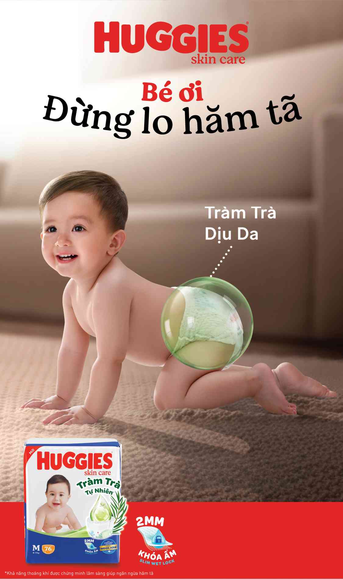 tã quần huggies skincare chăm sóc da bé