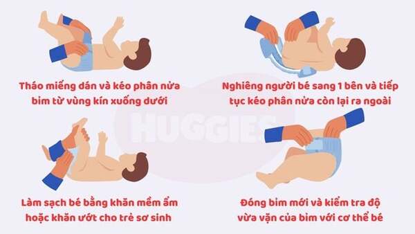 Cách thay tã cho bé theo các bước cơ bản