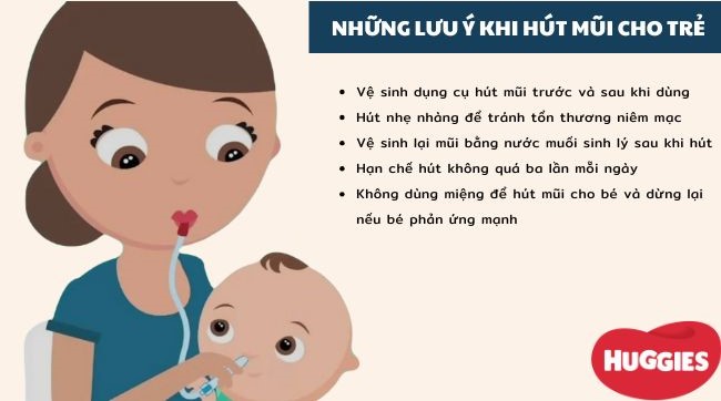 Những điều cần lưu ý khi hút mũi cho trẻ