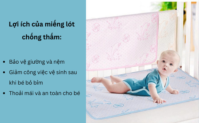 Có nên dùng miếng lót chống thấm cho bé không?