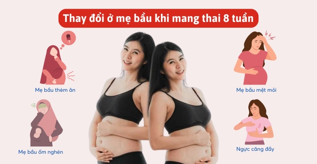 Những thay đổi ở mẹ bầu khi mang thai 8 tuần